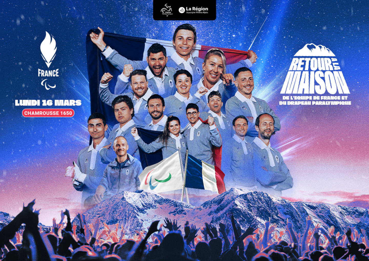 Le retour à la maison de l’équipe de France et du drapeau paralympique